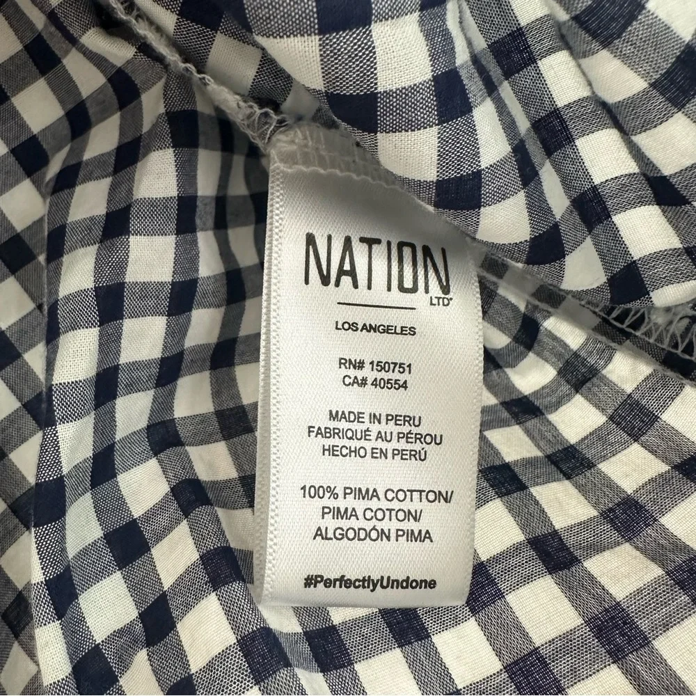 Nation LTD Heidi Girly Elastic Crop in Gingham - Picture 4 of 7